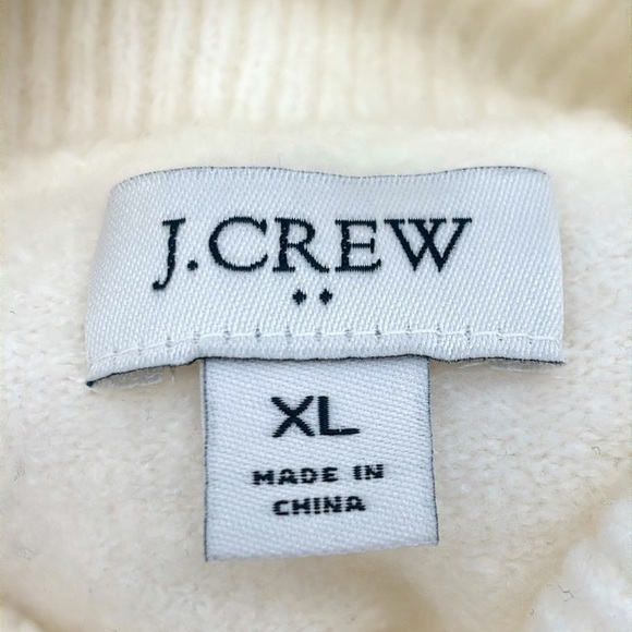 J. Crew XL Cream Turtleneck Sweater Button Detail Casual Knit Top size XL - Picture 3 of 8